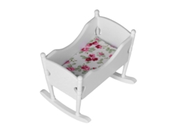 Primerox cama de Bebê de Madeira Branca para Casa de Bonecas 1:12 Miniatura Crib Móveis Diy