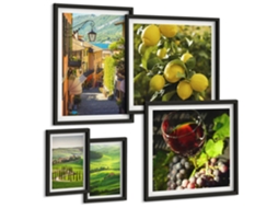 Conjunto De Pinturas Encantadoras Paisagens Da Toscana Espelharte (5 Peças)