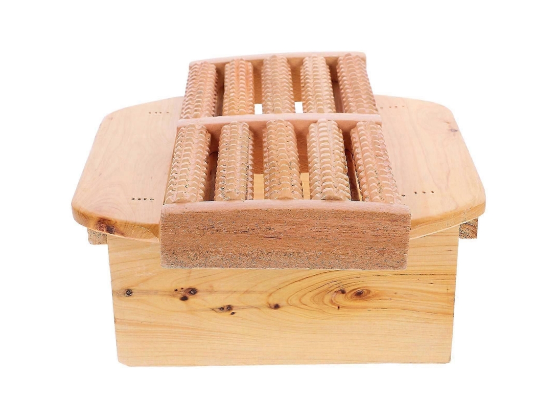 Banqueta Massageadora De Madeira Para Os Pés, Combina Terapia Sauna Relaxamento.