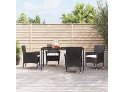 Vidaxl Cadeiras De Jardim Com Almofadões 4 Pcs Vime Pe Preto