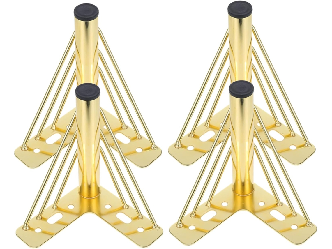 Angooily Conjunto De 4 Pés Metal Para Móveis Com Almofadas Antirruído Sofá, Armário, Mesa E