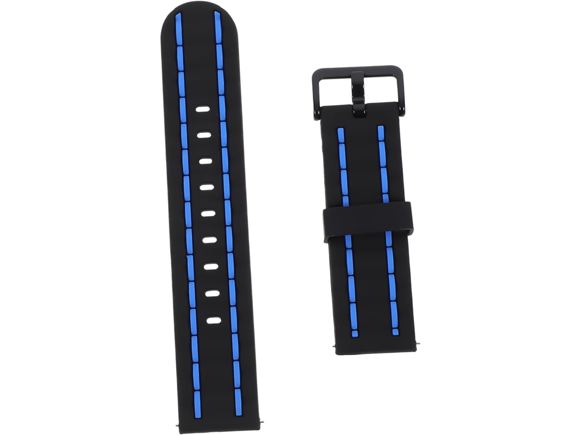 Pulseira De Silicone Preta E Azul Para Relógio, Elegante E Confortável, Acessório Durável Para Uso D Gokoco