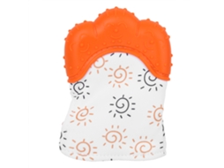 Mali mão de Silicone para Morder Bebê Acima de 3 Meses Chupeta Brinquedo Alivio Dor Dentes Laranja