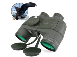 Binóculos 10x50 Bak4 Prisma Multirrevestido Ip68 Bússola Telêmetro Observação Pássaros Viagens Barco Exército Verde Bestvite