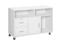 Armário de Impressora com Gavetas, Armário Multiuso para Escritório e Casa,, 100x35x65cm Branco