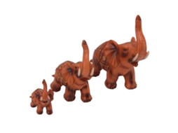 3 Peças Figuras de Elefante LAXISCREED Decorativo Resina