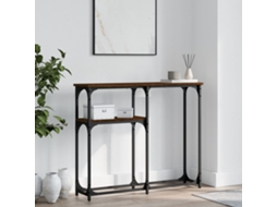 Vidaxl Mesa Consola 90x22,5x75 Cm Derivados Madeira Carvalho Castanho