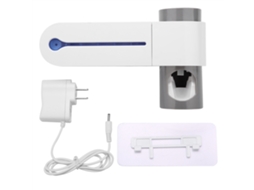 Suporte de Escova de Dentes com Dispenser Automático de Pasta e Limpador Uv Multifuncional 3 em 1