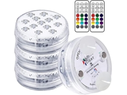 Rebe luz Submarina Led Ip68 com Controle Remoto, 13 Leds com Mudança de Cor, Impermeável, Ideal para Piscinas e Decoração Festiva