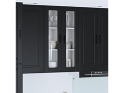 Vidaxl Armário De Vidro De Parede Porto Preto 60 X 31 X 100 Cm