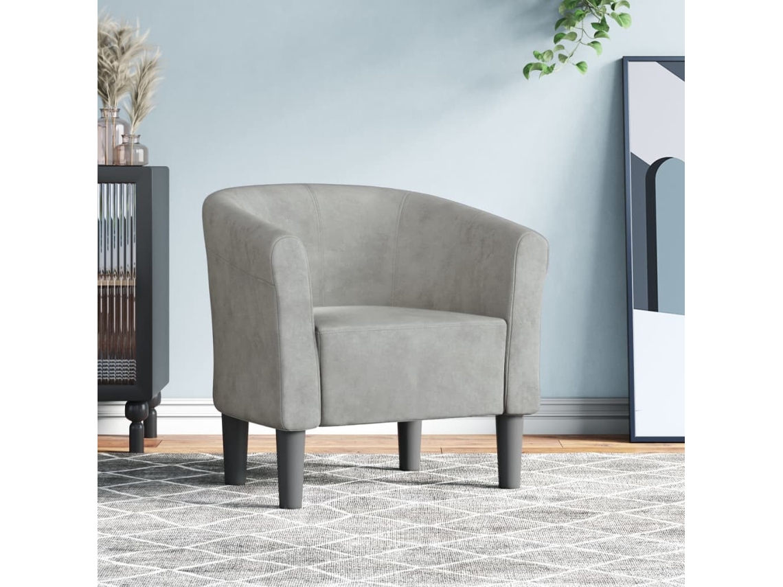 Vidaxl Poltrona Veludo Cinzento-claro