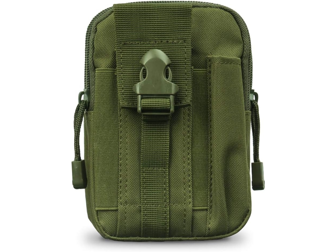 Pochete tática, multifuncional, bolsa prática de nylon, pequena bolsa de ferramentas para caminhadas ao ar livre, esportes, verde militar
