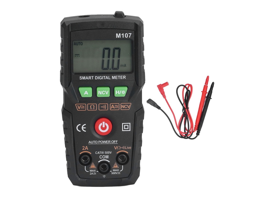 Lurelia Multímetro Digital, 20 A, Alcance Automático, Luz De Fundo, Temperatura Para Tensão, Corrente E Resistência Ref. 373