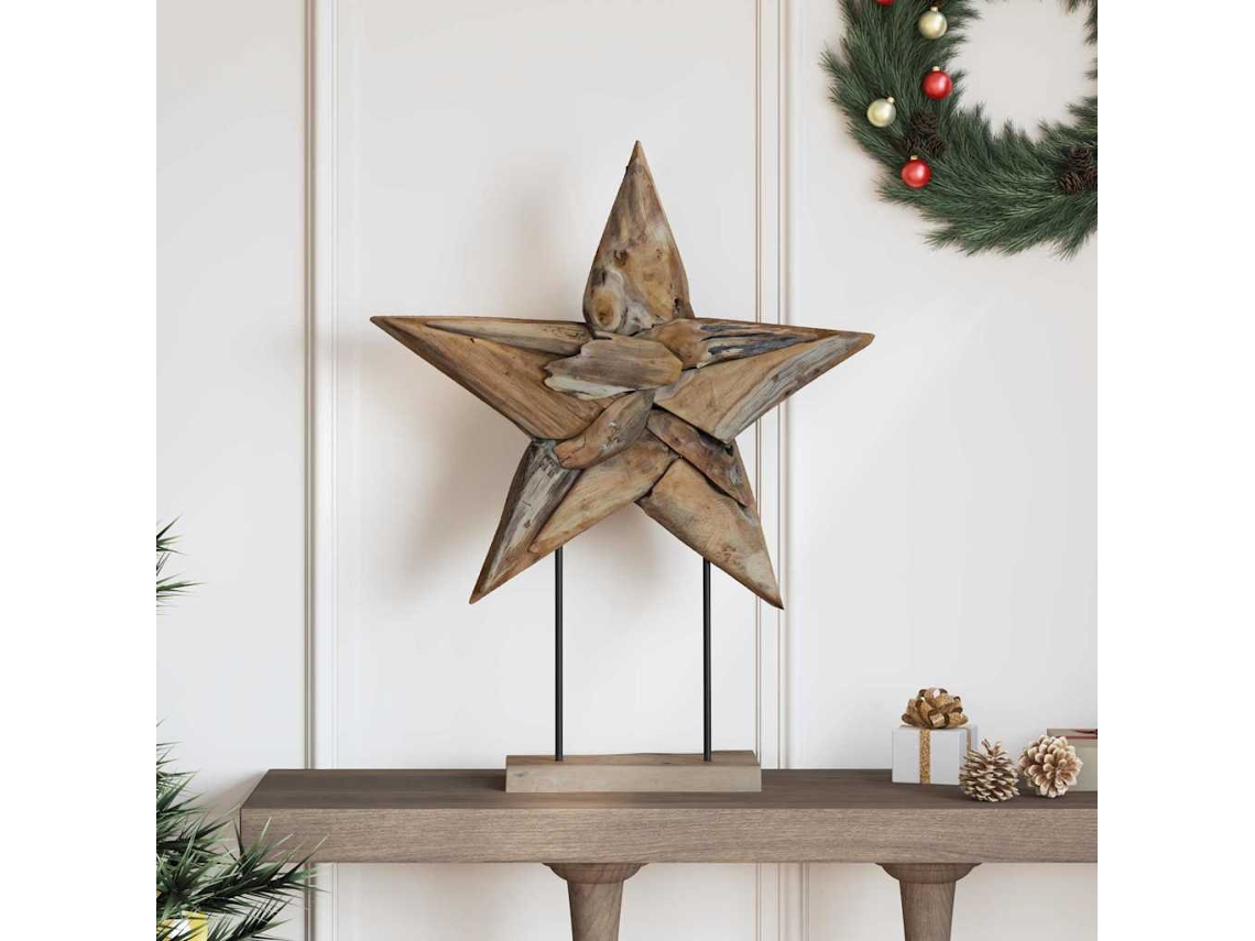 Vidaxl Estrela De Natal Led Castanho 59,5 X 18 X 74 Cm