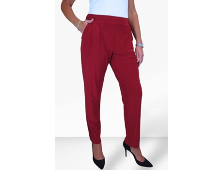 Camisola de Mulher PAULO DUE Smart Office Trouser With On Elastic Vermelho (40)