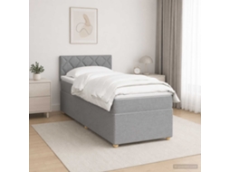 Vidaxl Cama Box Spring Com Colchão Cinzento-claro 90 X 190 Cm Tecido
