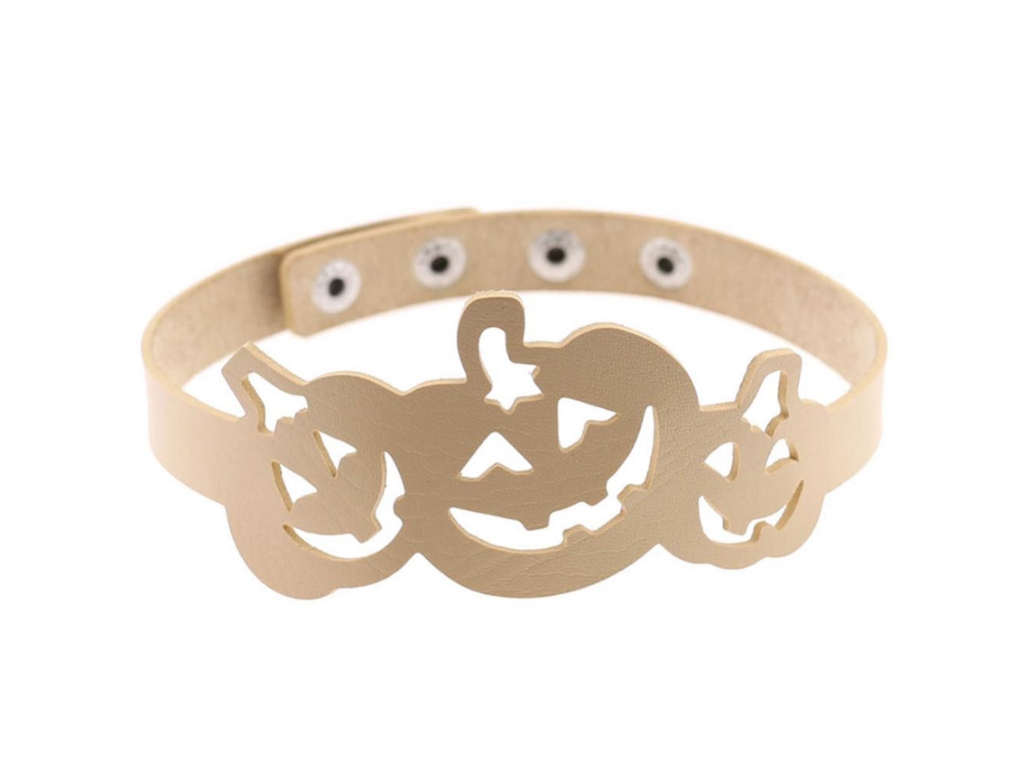 Colar De Couro Pu Abóbora Hollow Estilo Euroamericano Decorativo Festivo