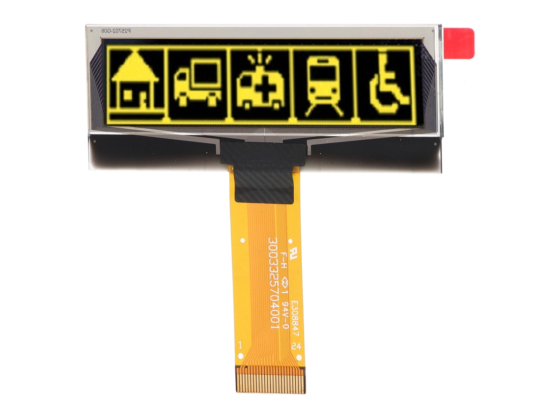 Módulo De Display Oled 2.23 Polegadas 123x32 Spi Iic Interface 24 Pinos Tela Amarela
