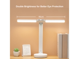 Luz de Mesa LED de cabeça dupla pasta ajustável de brilho para leitura escritório dormitório com suporte celular com S/MARCA