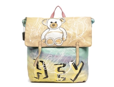 Mochila De Mulher Firenze Artegiani Antillo Autêntico Acabamento Sauvage Pele Multicor (34.5)