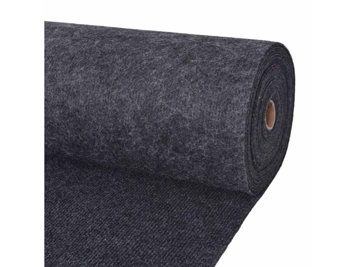 Conjunto 1 Tapete Runner Vidaxl Antracite Poliéster (1,2 X 10 M)