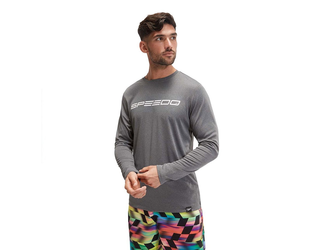 T-Shirt de Manga Comprida Uv Printed Cinzento Mspeedo