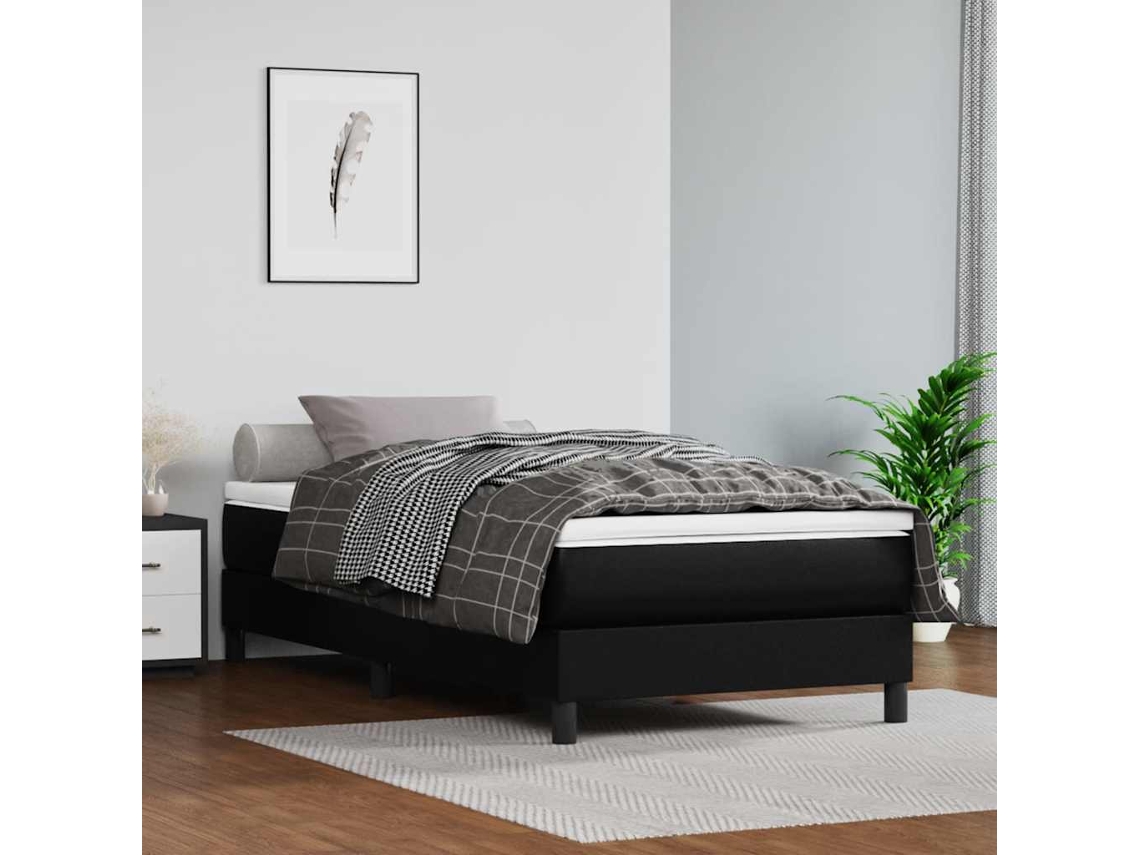Vidaxl Colchão Molas Ensacadas Infantil Firmeza Média 80x160 Cm Couro Artif. Preto