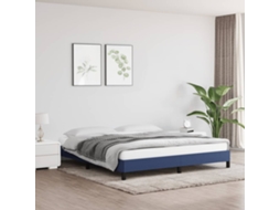 Vidaxl Estrutura De Cama Sem Colchão 180x200 Cm Tecido Azul