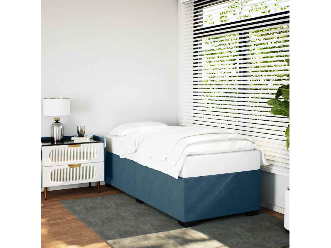 Vidaxl Estrutura De Cama 90x200 Cm Veludo Azul