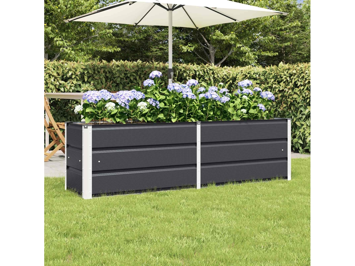 Vidaxl Floreira Antracite 160 X 40 X 45 Cm Aço