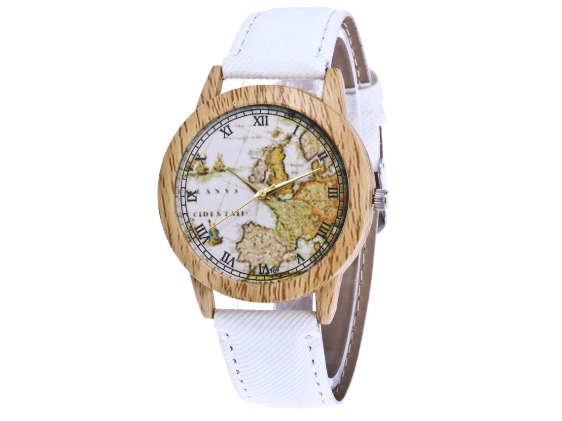 Reloj De Pulsera Casual De Cuarzo Con Correa De Denim Simple Y Moderno Blanco Para Hombre Y Mujer