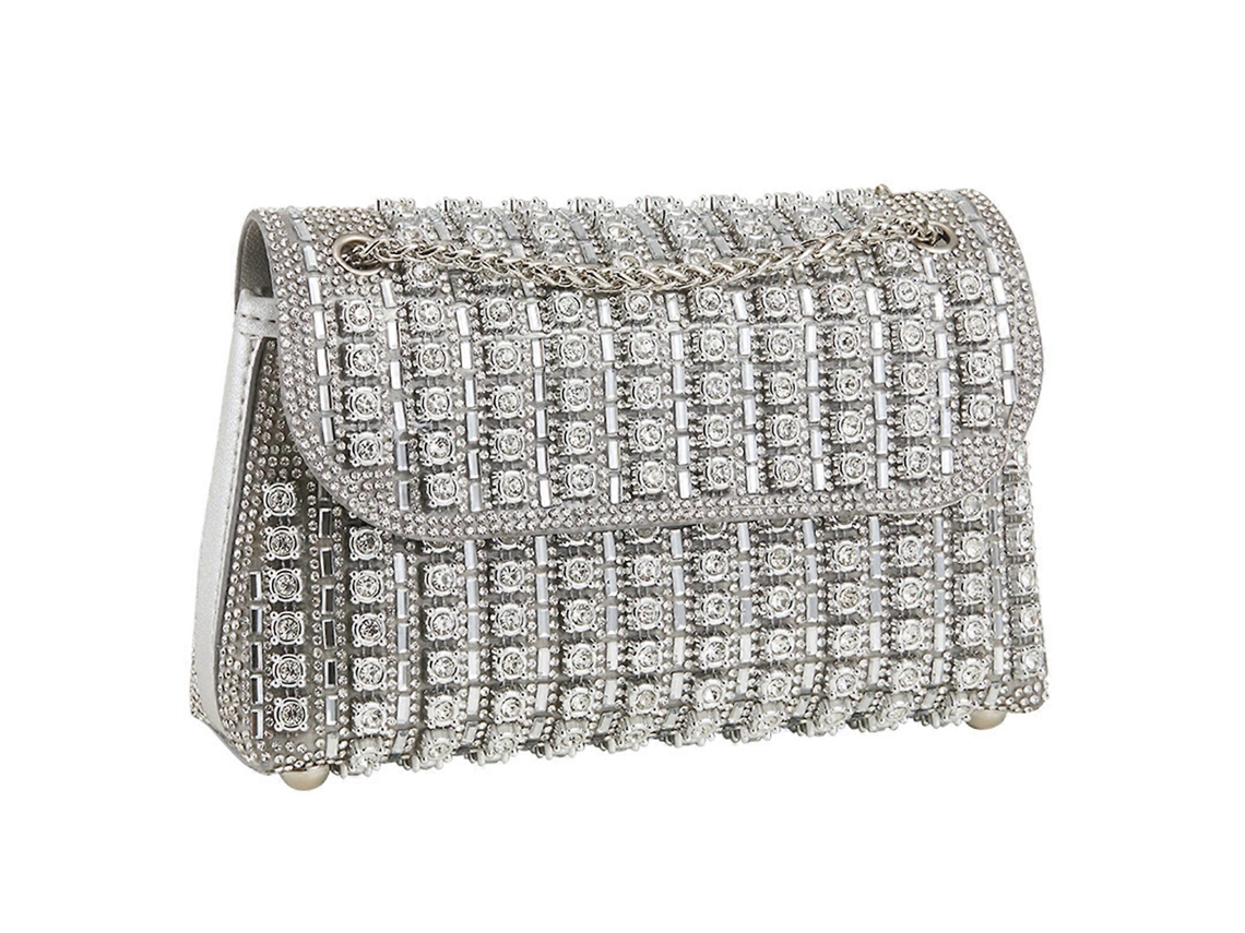 Bolsas De Mão Femininas Para Noite, Com Strass, Bolsa Tipo Envelope, Corrente, Bolsa Transversal De Ombro, Bolsa Moderna Para Presente, Prata Giecy