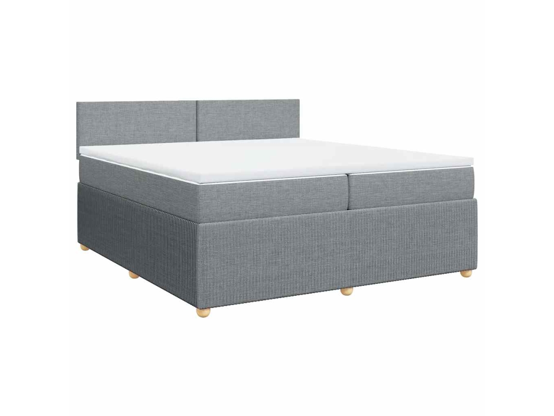 Cama com Molas/colchão 200x200 Cm Tecido Cinza claro MAISON EXCLUSIVE