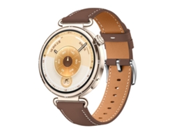 Bracelete Para Huawei Watch Gt 6 (41mm) - Couro Genuíno - Fivela Prateada Marrom