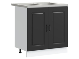 Armário de Cozinha com porta Kalmar Preto HARLANV1 (80x46x81,5 cm)