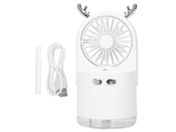 Ventilador de spray 2 em 1 com carregamento USB para casa e escritório, portátil, para hidratação da pele e umidificação da pele (branco).