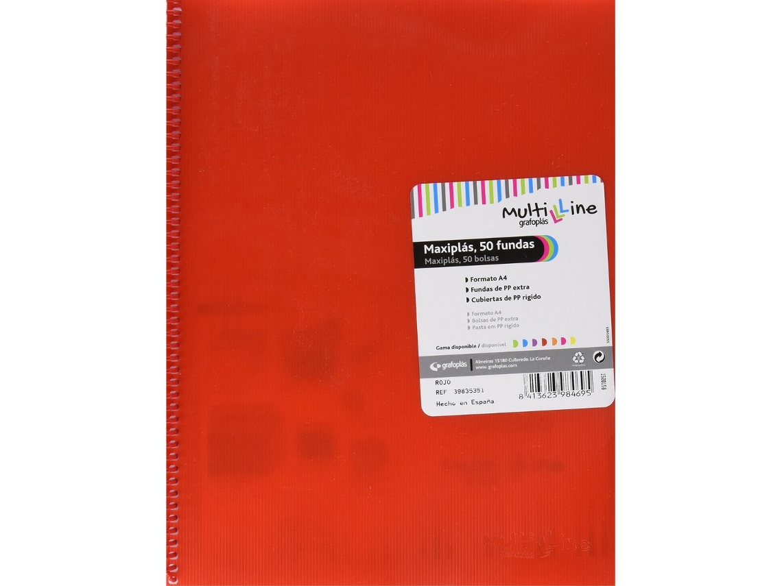 Pasta Classificadora Grafoplas Multiline Maxiplas Vermelho A4 50 Capas