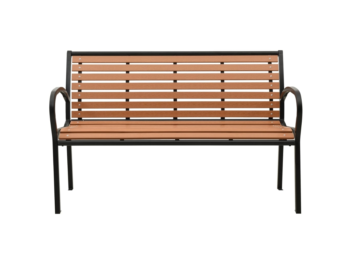 Maison Exclusive - Banco De Jardim 116 Cm Aço E Wpc Preto E Castanho