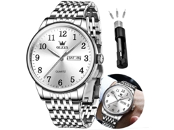 Lurelia Relógio Masculino, Movimento De Quartzo, Analógico, Data/calendário, Detalhes Com Strass, 1,5 Polegadas, 39 Mm, 0,35 Polegadas, 8,3 Polegadas