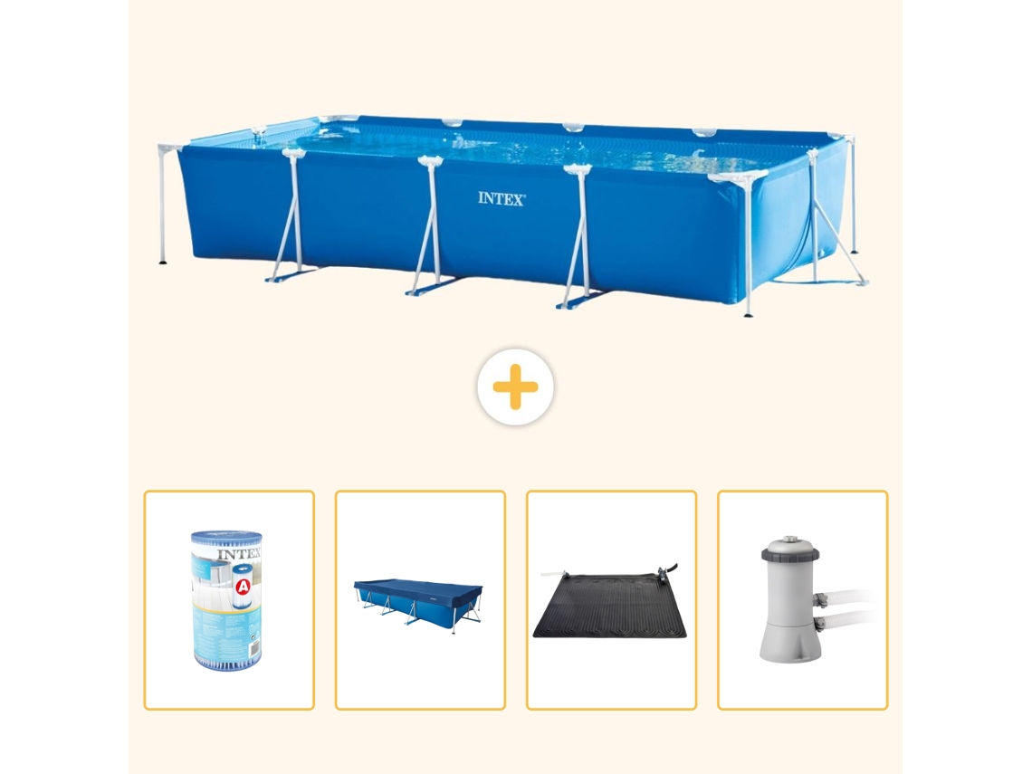 Intex Piscina Com Estrutura Retangular - 450x220x84 Cm - 5-peças S97