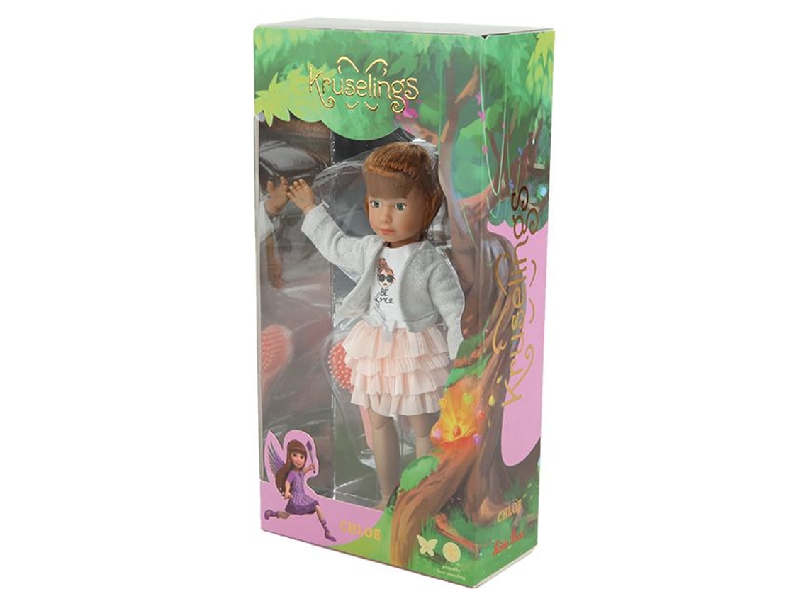 Boneca Chloe Da Kruselings Conjunto Casual Com Acessórios E Roupa Rosa.