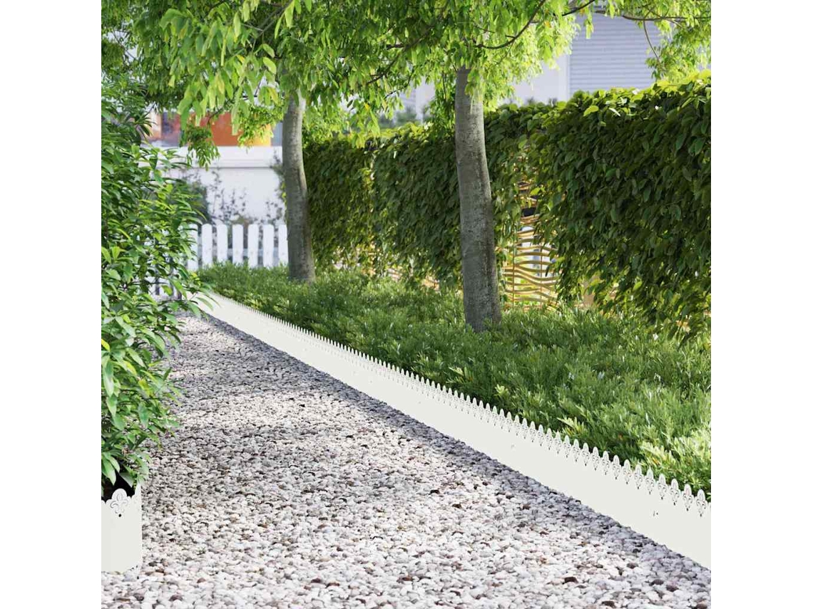 Vidaxl Delimitadores De Relvado 10 Unid. 103 X 0,05 X 22 Cm Aço Branco
