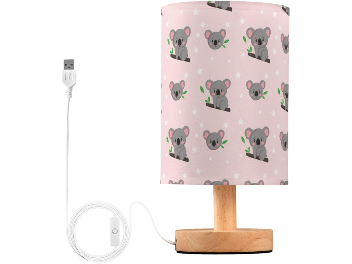 Abajur De Cabeceira Em Formato Coala Desenho Animado Com Porta Usb, Sem Necessidade De Lâmpada, Luz Led Quente Para