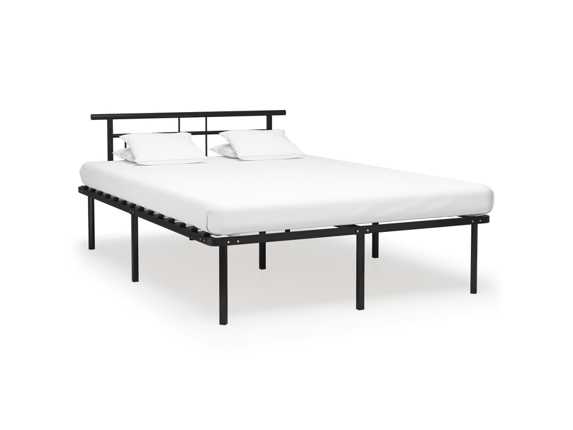 Estrutura De Cama 140x200 Cm Metal Preto