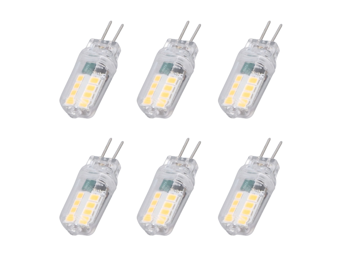 6pcs Lâmpada G4 3w 16led 12v 360° dissipação de calor branco quente para luminárias, parede, mesa | S/MARCA