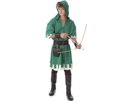 Fato de Arqueiro Verde com Capuz para Homem