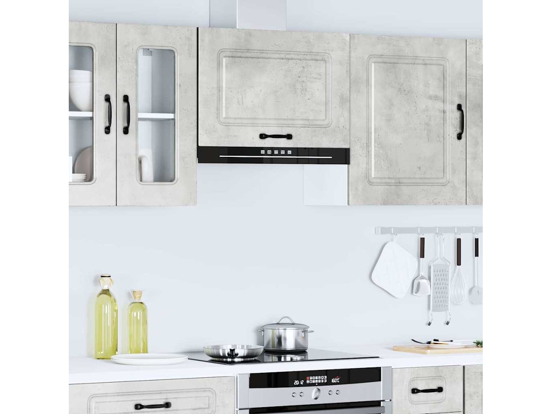 Vidaxl Armário De Parede Cozinha Kalmar Betão Madeira Projetada Cinza