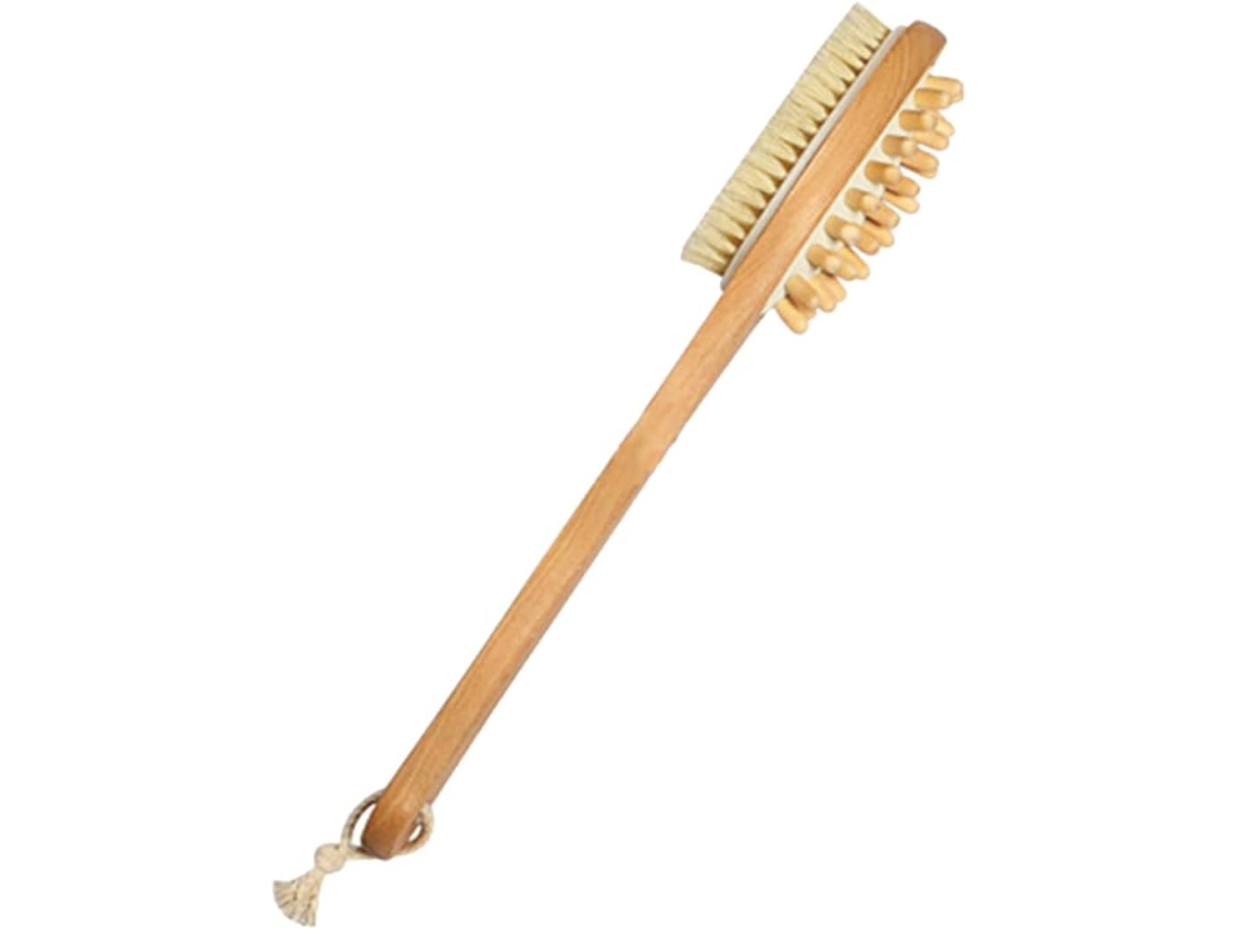 Escova De Banho Veemoon Com Cabo Longo E Cerdas Naturais 1 Unidade Esfoliante Corporal Que Estimula A Circulação