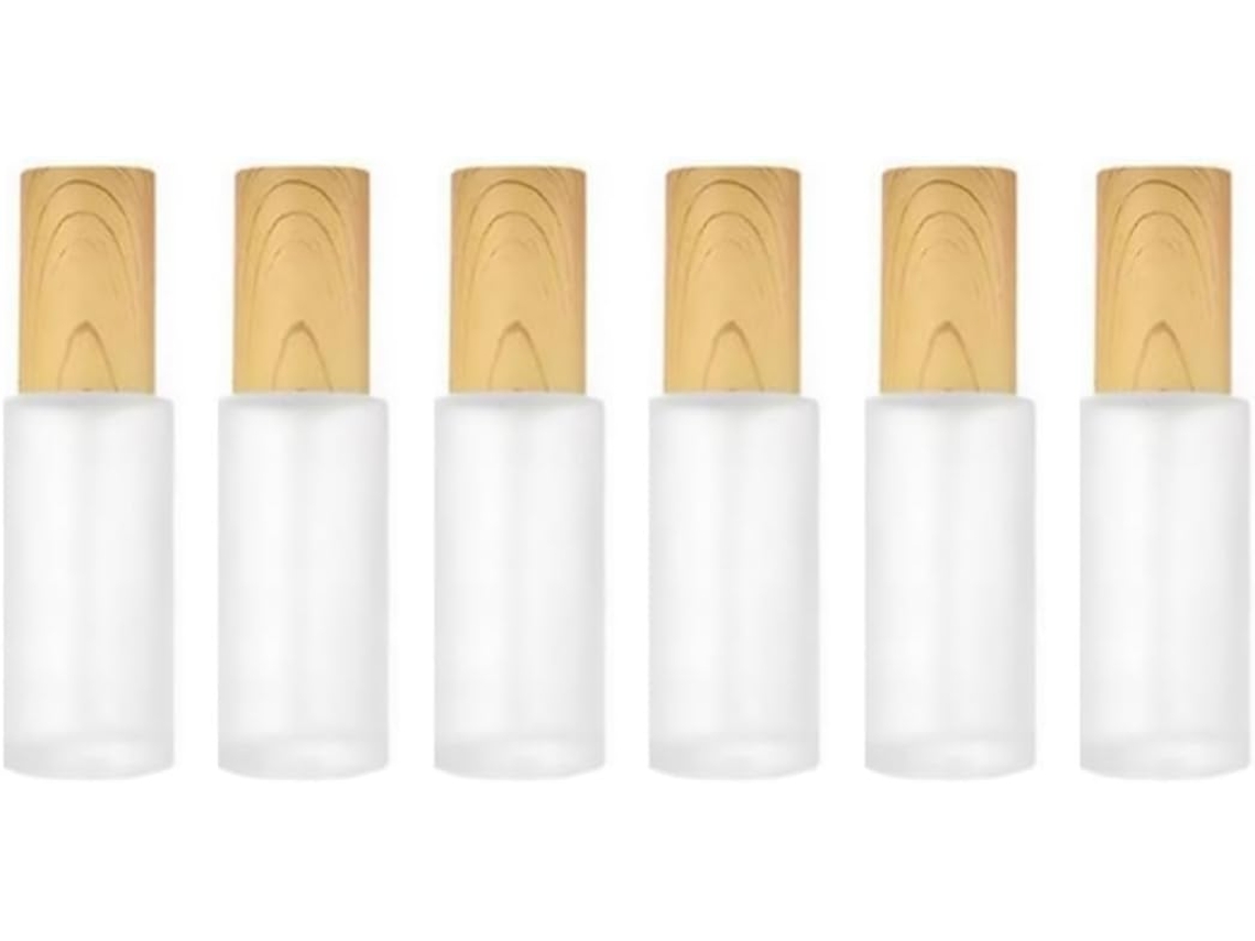 Conjunto De 6 Frascos De Vidro Branco Com Spray, 30ml Cada.