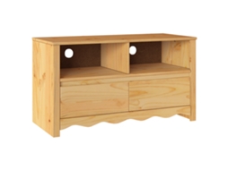 Conjunto 1 Gabinete Para Tv Vidaxl Castanho Madeira De Pinho Maciça (99 X 43 X 55 Cm)